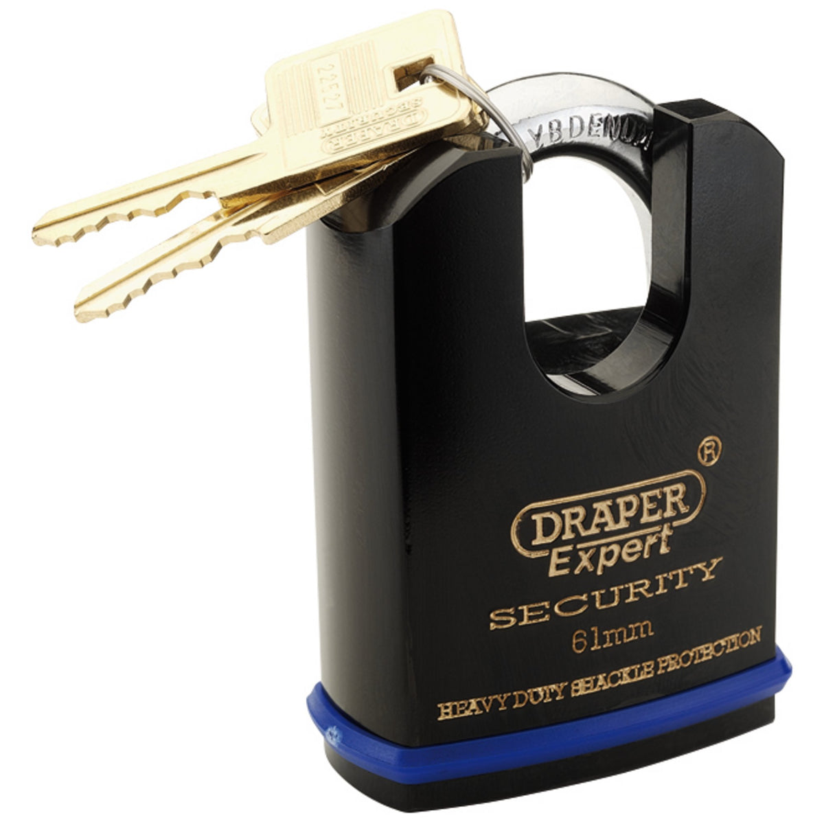 DRAPER Expert 61mm Heavy Duty Padlock and 2 Keys with Shrouded Shackle: Model No.8312/61