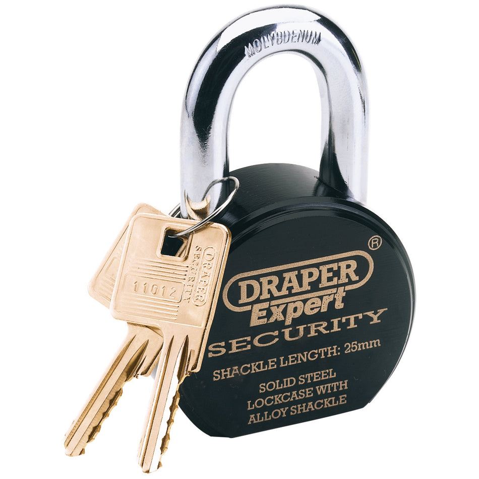 DRAPER Expert 63mm Heavy Duty Stainless Steel Padlock and 2 Keys: Model No.8315/6325L