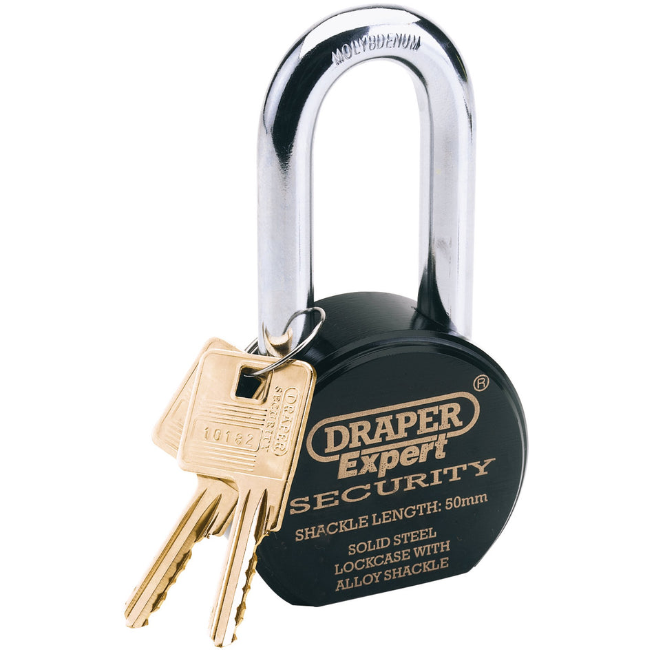 DRAPER Expert 63mm Heavy Duty Stainless Steel Padlock and 2 Keys: Model No.8315/6350L
