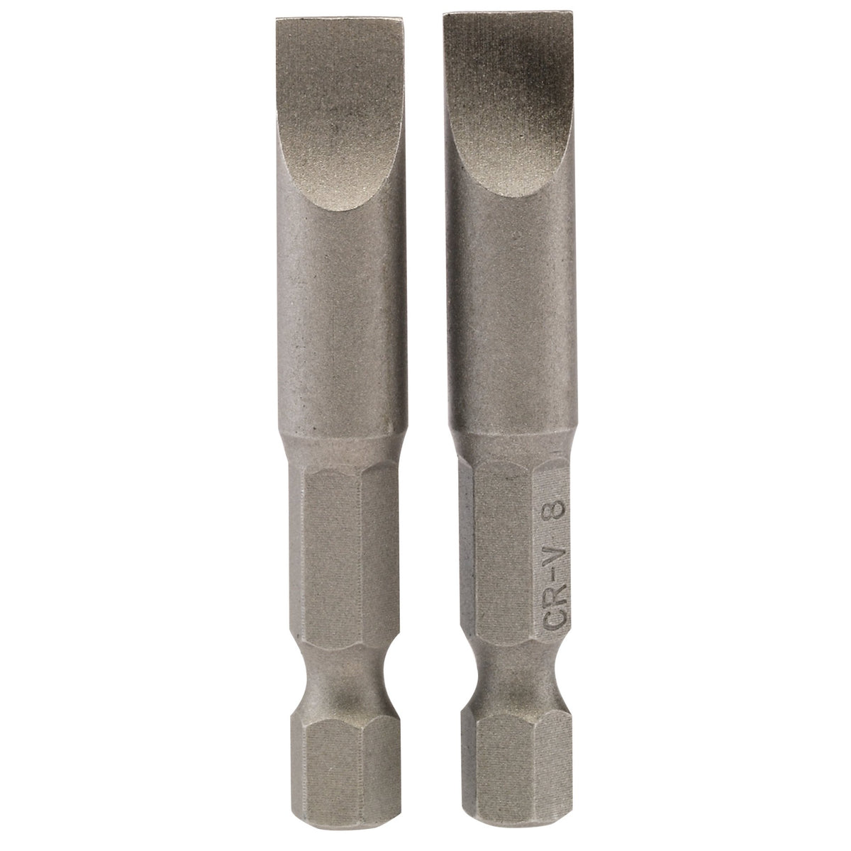 8mm 1/4" Hex. Plain Slot Insert Bit 50mm Long x 2: Model No. 50PS/2/B