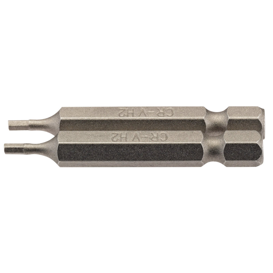 2mm 1/4" Hex. Hexagonal Insert Bit 50mm Long x 2: Model No. 50HX/2/B