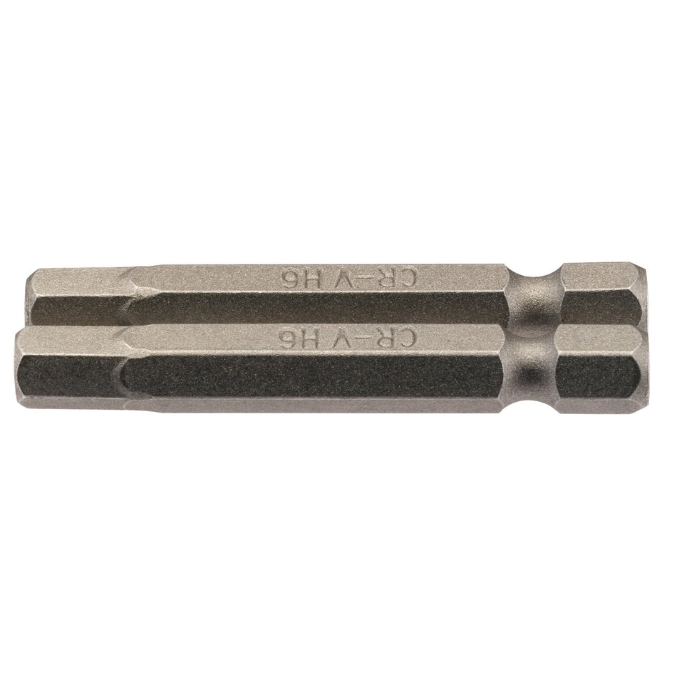 6mm 1/4" Hex. Hexagonal Insert Bit 50mm Long x 2: Model No. 50HX/2/B