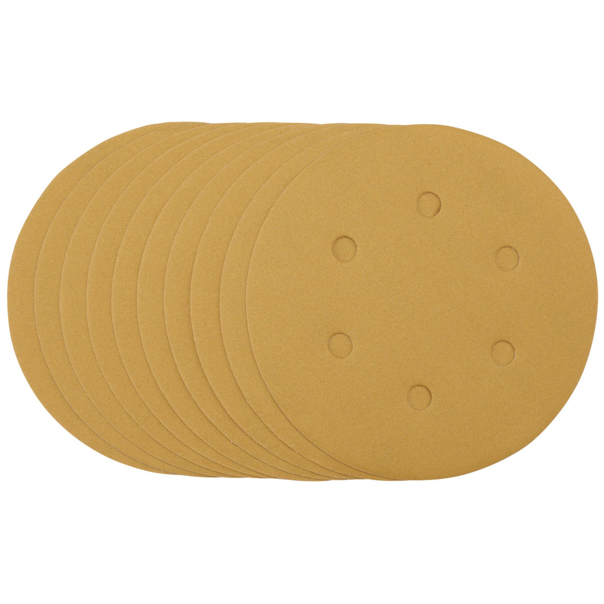 Gold Sanding Discs with Hook & Loop, 150mm, 320 Grit (Pack of 10): Model No. SDHALG150