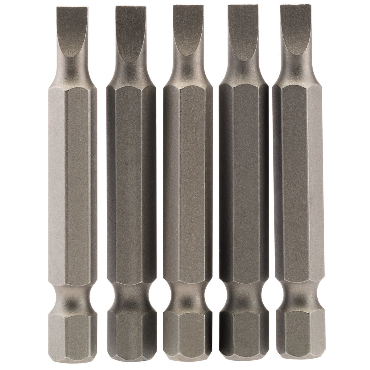 4.5mm 1/4" Hex. Plain Slot Insert Bit 50mm Long x 5: Model No. 50PS/5/B