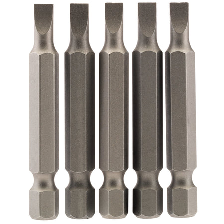 4.5mm 1/4" Hex. Plain Slot Insert Bit 50mm Long x 5: Model No. 50PS/5/B