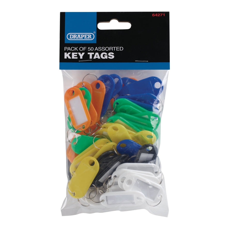 DRAPER 48 Key Tags of Assorted Colours: Model No.KI/48
