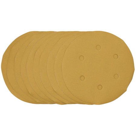 Gold Sanding Discs with Hook & Loop, 150mm, 400 Grit (Pack of 10): Model No. SDHALG150