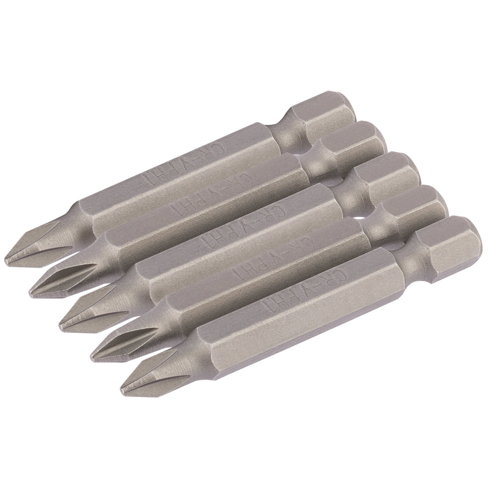 No.1 1/4" Hex. Cross Slot Insert Bit 50mm Long x 5: Model No. 50CS/5/B