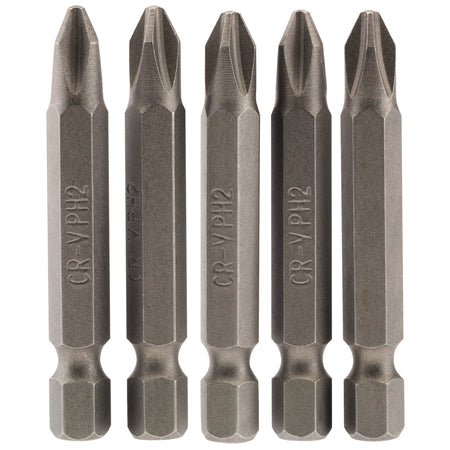 No.2 1/4" Hex. Cross Slot Insert Bit 50mm Long x 5: Model No. 50CS/5/B