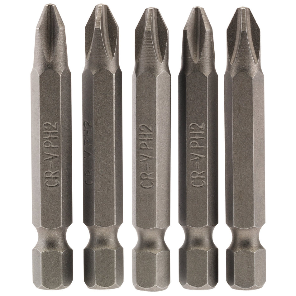 No.2 1/4" Hex. Cross Slot Insert Bit 50mm Long x 5: Model No. 50CS/5/B