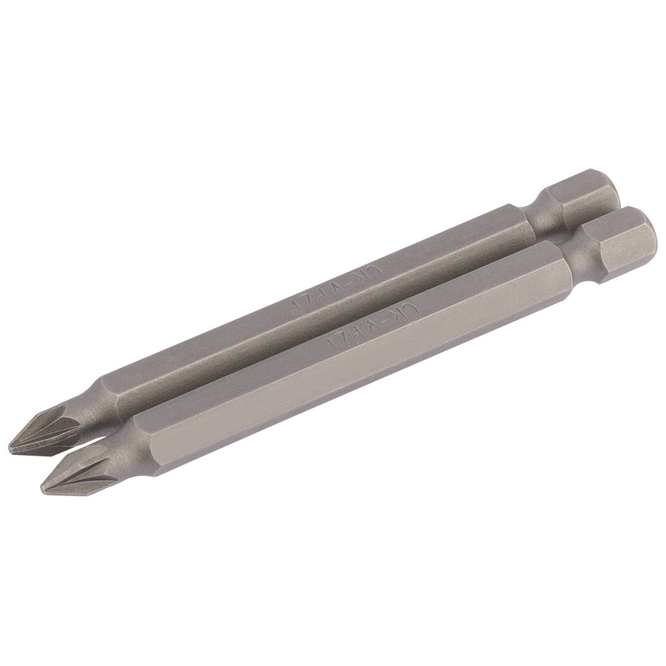 No.1 1/4" Hex. PZ Type Insert Bit 75mm Long x 2: Model No. 75PZ/2/B