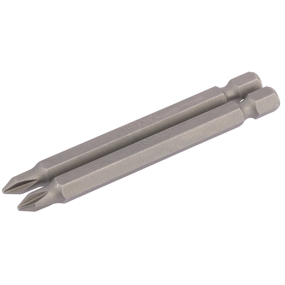 No.1 1/4" Hex. Cross Slot Insert Bit 75mm Long x 2: Model No. 75CS/2/B