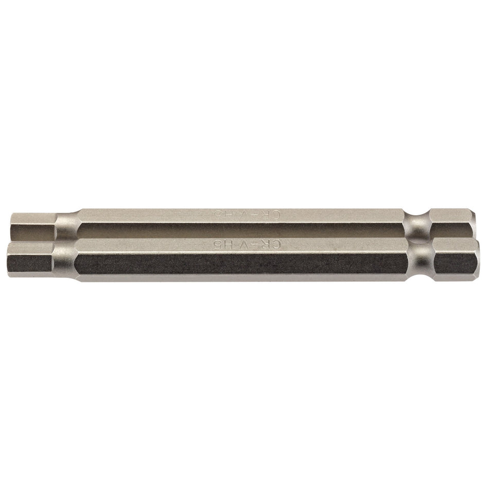 5mm 1/4" Hex. Hexagonal Insert Bit 75mm Long x 2: Model No. 75HX/2/B