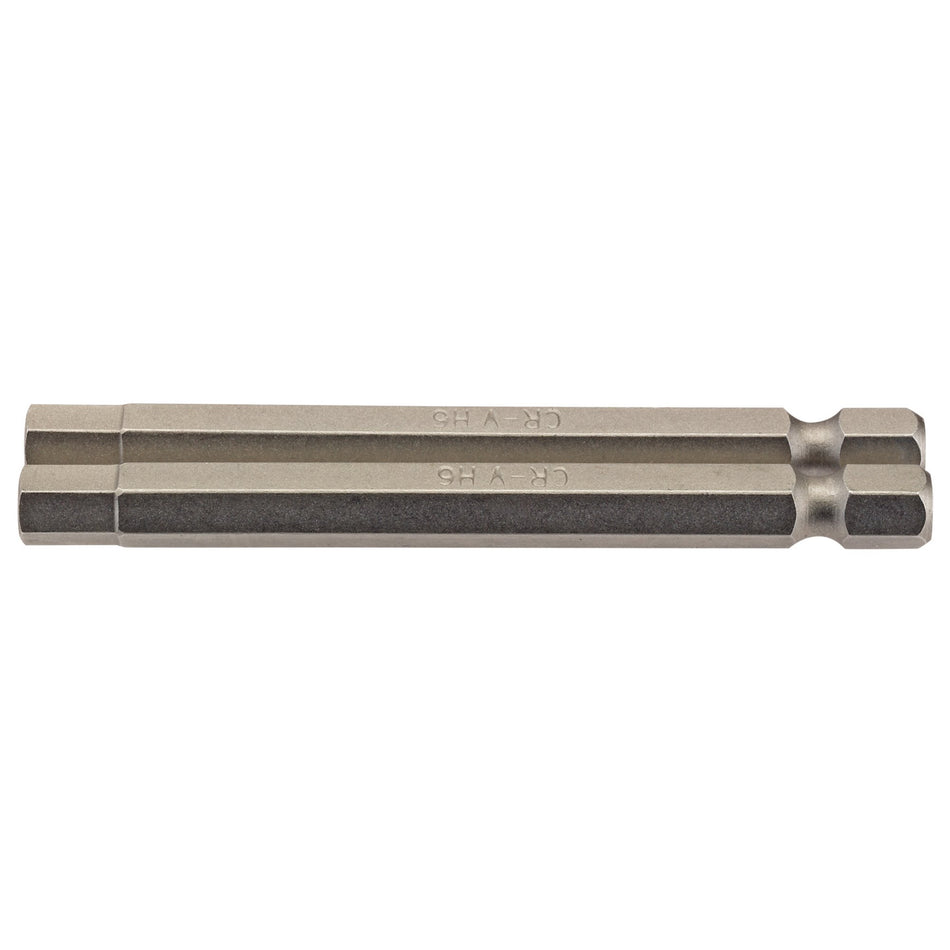 6mm 1/4" Hex. Hexagonal Insert Bit 75mm Long x 2: Model No. 75HX/2/B
