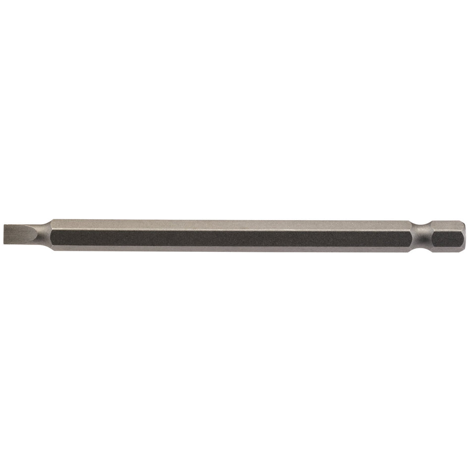 4.5mm 1/4" Hex. Plain Slot Insert Bit 100mm Long x 1: Model No. 100PS/1/B