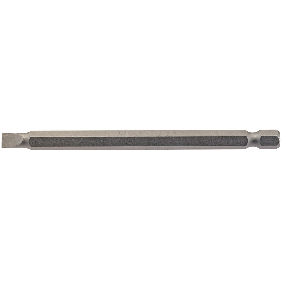5.5mm 1/4" Hex. Plain Slot Insert Bit 100mm Long x 1: Model No. 100PS/1/B