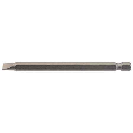 6mm 1/4" Hex. Plain Slot Insert Bit 100mm Long x 1: Model No. 100PS/1/B