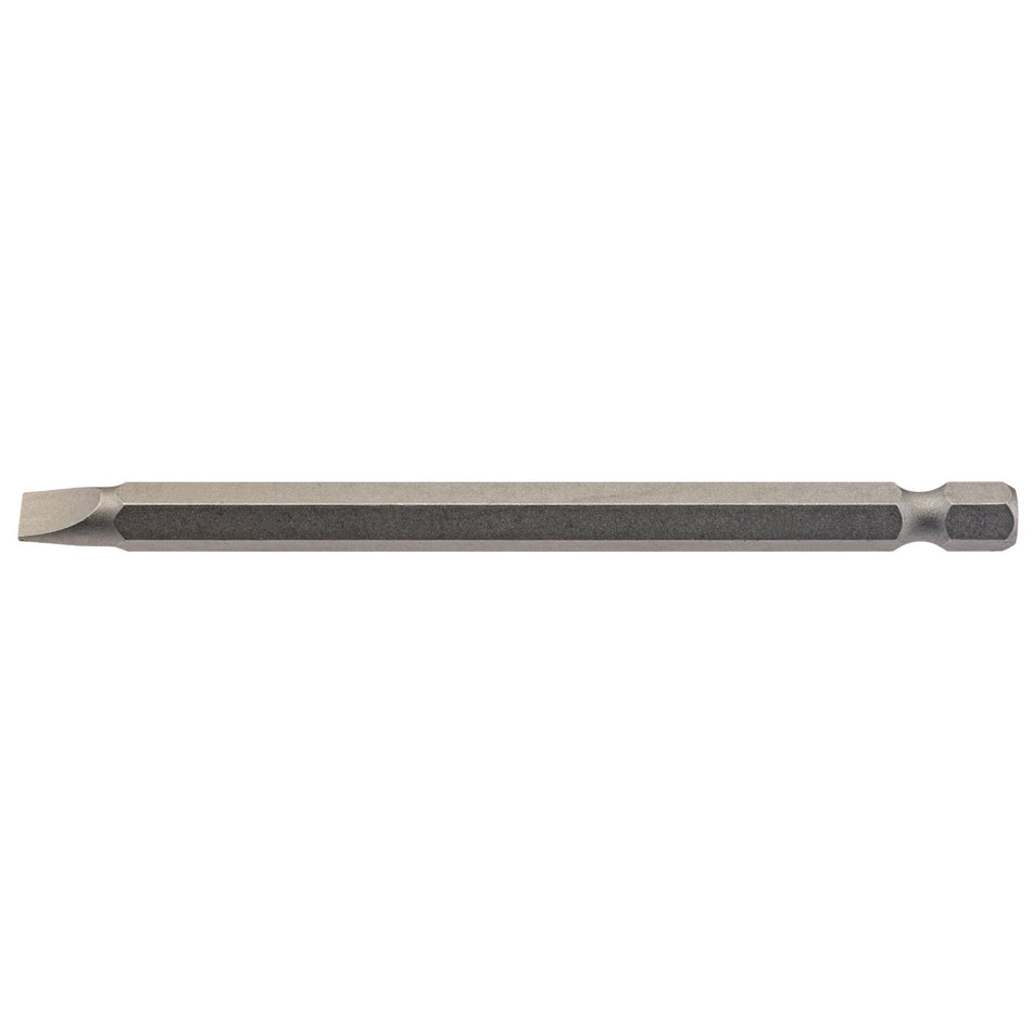 6mm 1/4" Hex. Plain Slot Insert Bit 100mm Long x 1: Model No. 100PS/1/B