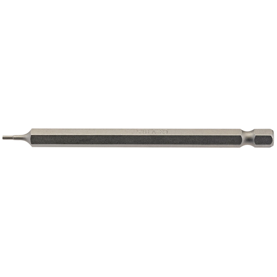 1.5mm 1/4" Hex. Hexagonal Insert Bit 100mm Long x 1: Model No. 100HX/1/B