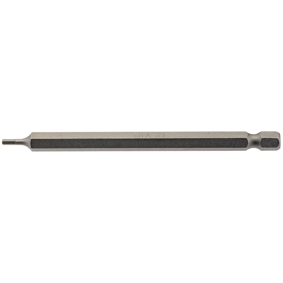 2mm 1/4" Hex. Hexagonal Insert Bit 100mm Long x 1: Model No. 100HX/1/B