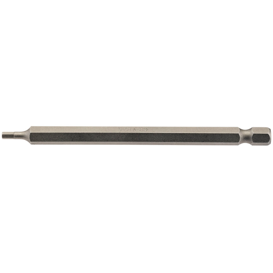 2.5mm 1/4" Hex. Hexagonal Insert Bit 100mm Long x 1: Model No. 100HX/1/B