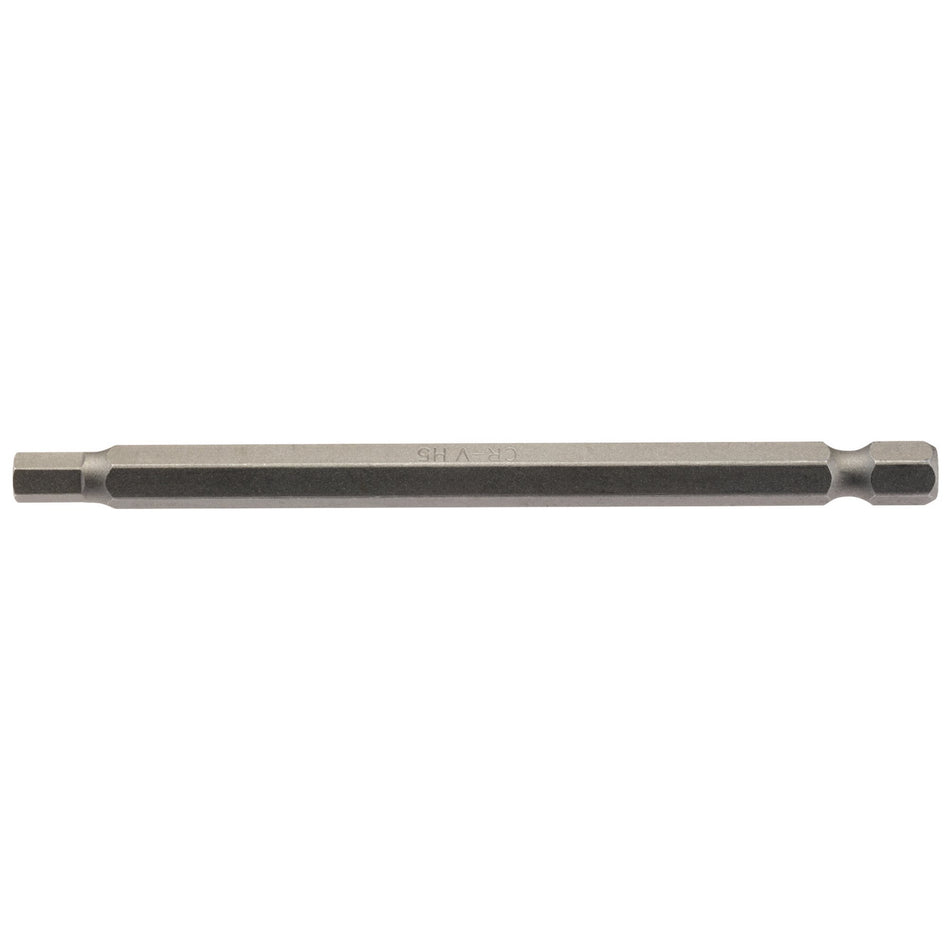 5mm 1/4" Hex. Hexagonal Insert Bit 100mm Long x 1: Model No. 100HX/1/B