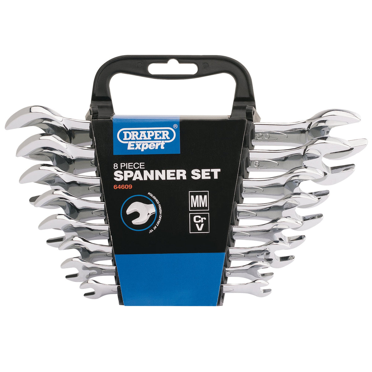 DRAPER Expert 8 Piece Metric Double Open Ended Spanner Set: Model No.5055/8/MM