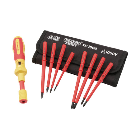 DRAPER Expert Ergo Plus ; 9 Piece Interchangeable VDE Torque Screwdriver Set: Model No.965T/9