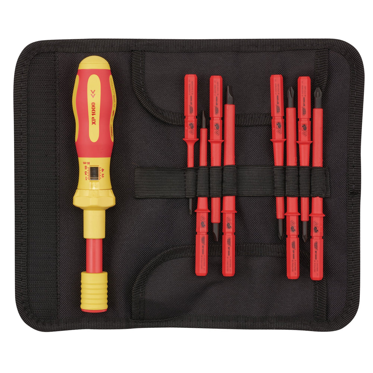 DRAPER Expert Ergo Plus ; 9 Piece Interchangeable VDE Torque Screwdriver Set: Model No.965T/9