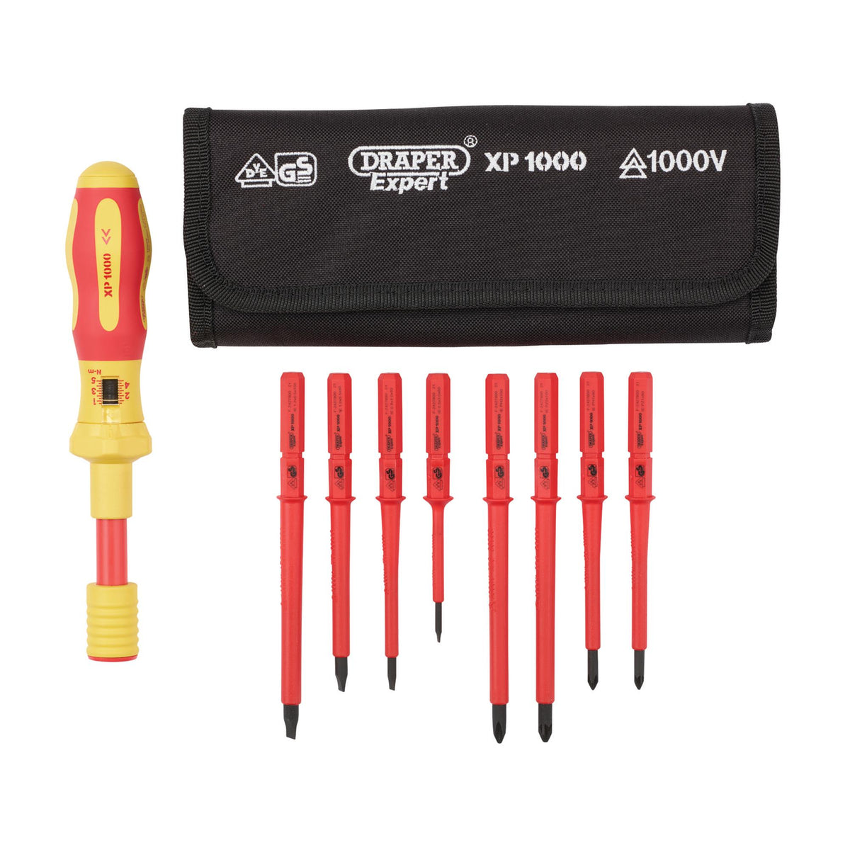 DRAPER Expert Ergo Plus ; 9 Piece Interchangeable VDE Torque Screwdriver Set: Model No.965T/9