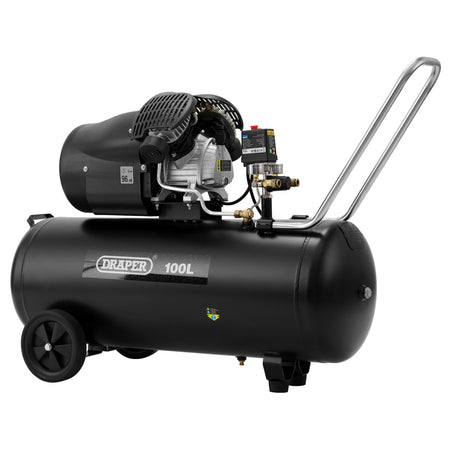 DRAPER 100L 230V 2.2kW (3hp) V-Twin Air Compressor: Model No.DA100/412TV