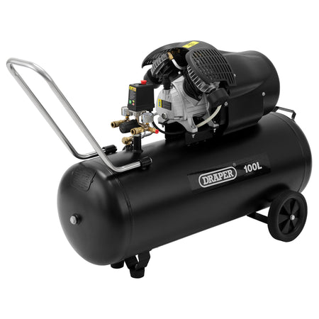 DRAPER 100L 230V 2.2kW (3hp) V-Twin Air Compressor: Model No.DA100/412TV