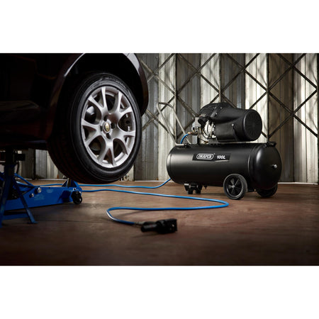 DRAPER 100L 230V 2.2kW (3hp) V-Twin Air Compressor: Model No.DA100/412TV