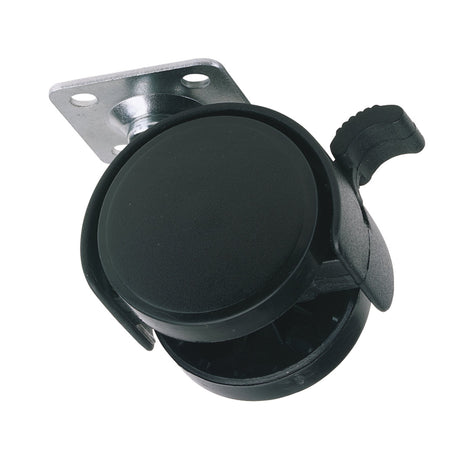 DRAPER 40mm Dia. Twin Nylon Castor with Brake - S.W.L 25Kg: Model No.60140PB