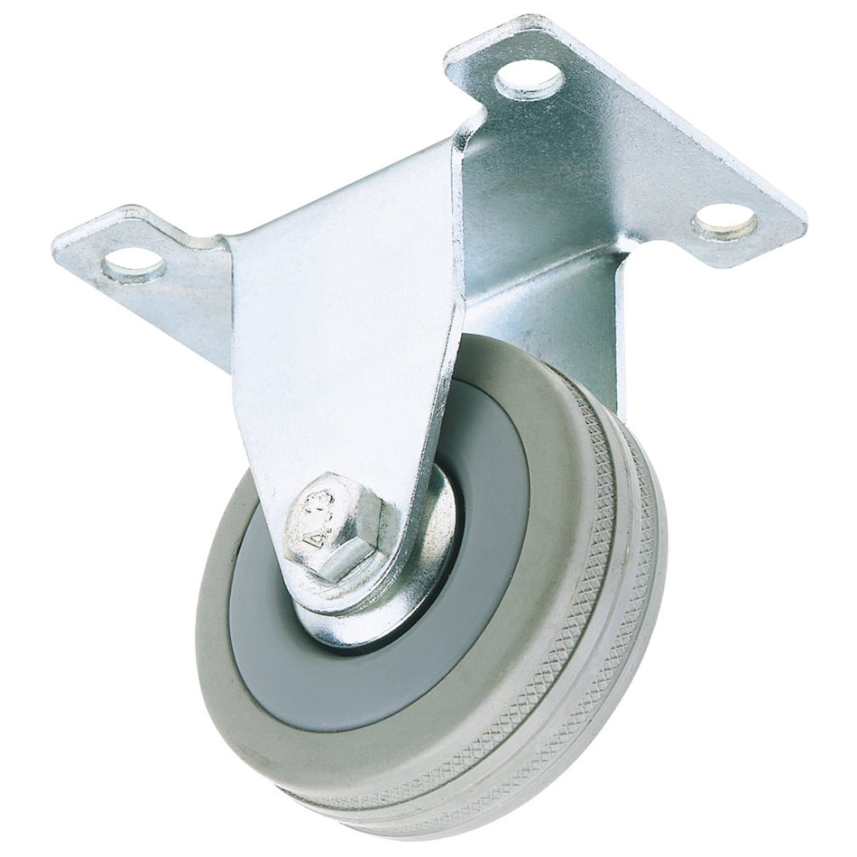 DRAPER 50mm Dia. Fixed Plate Fixing Rubber Castor - S.W.L 50Kg: Model No.60250F
