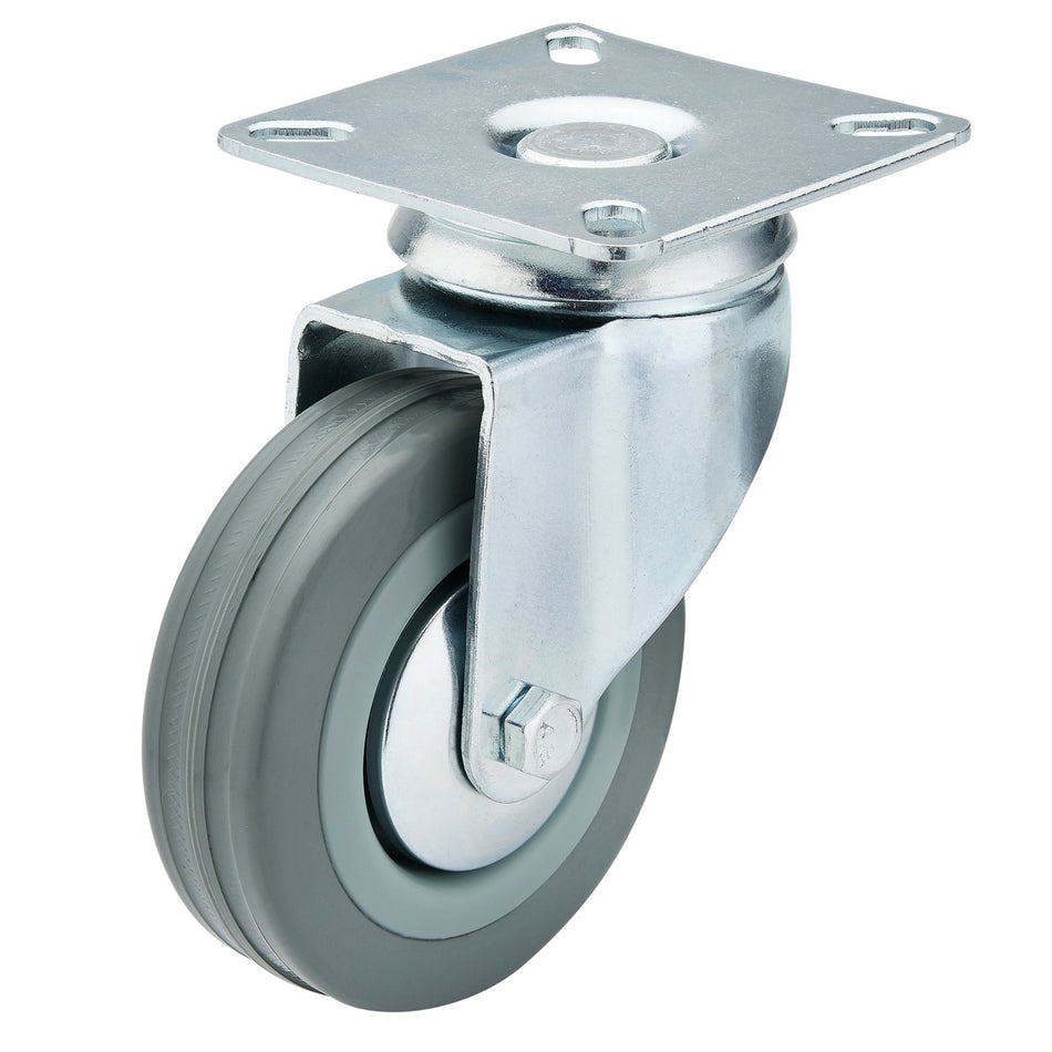 75mm Dia. Swivel Plate Fixing Rubber Castor - S.W.L 70Kg: Model No. 60275P