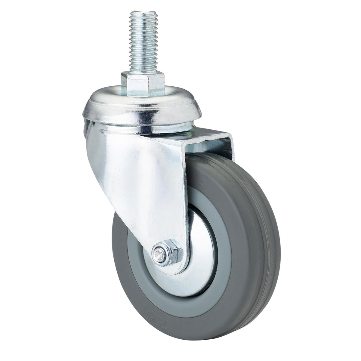 DRAPER 75mm Dia. Swivel Bolt Fixing Rubber Castor - S.W.L 70Kg: Model No.60275B