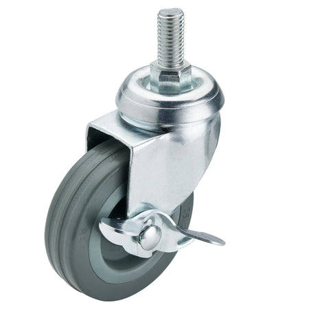 DRAPER 75mm Dia. Swivel Bolt Fixing Rubber Castor with Brake - S.W.L 70Kg: Model No.60275BB