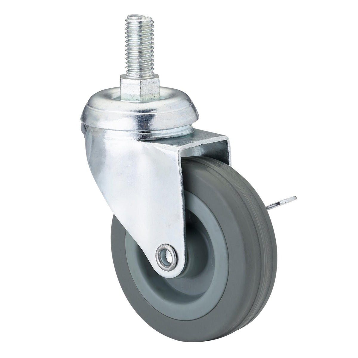 DRAPER 75mm Dia. Swivel Bolt Fixing Rubber Castor with Brake - S.W.L 70Kg: Model No.60275BB