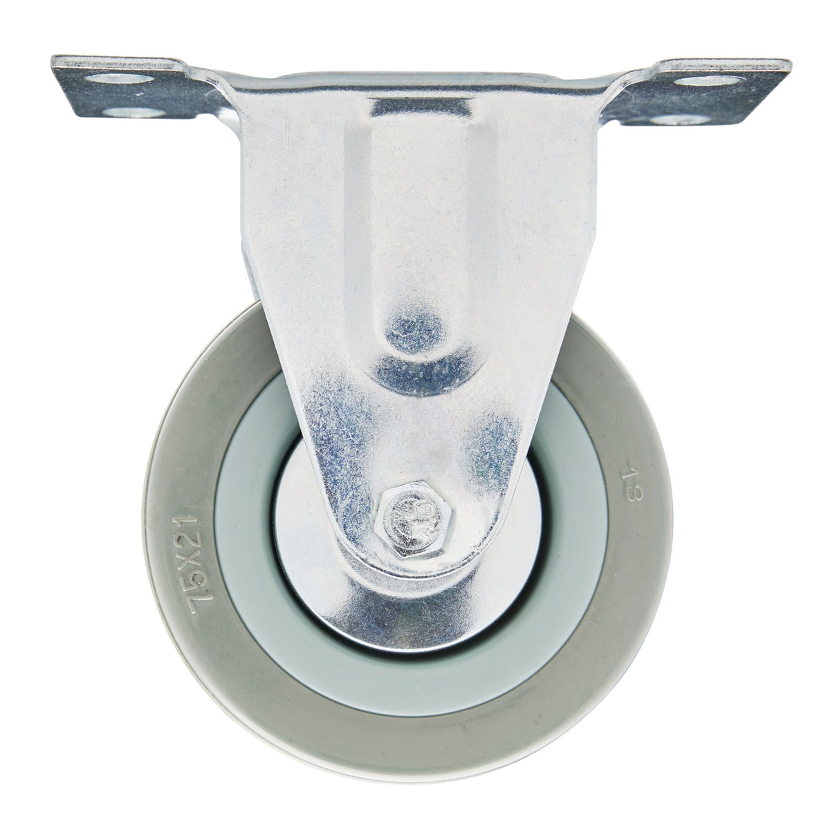 DRAPER 75mm Dia. Fixed Plate Fixing Rubber Castor - S.W.L 70Kg: Model No.60275F