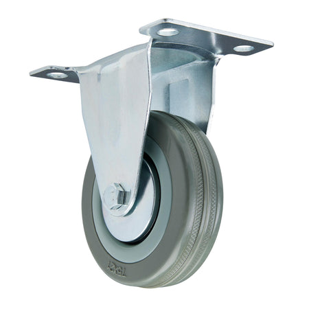 DRAPER 75mm Dia. Fixed Plate Fixing Rubber Castor - S.W.L 70Kg: Model No.60275F