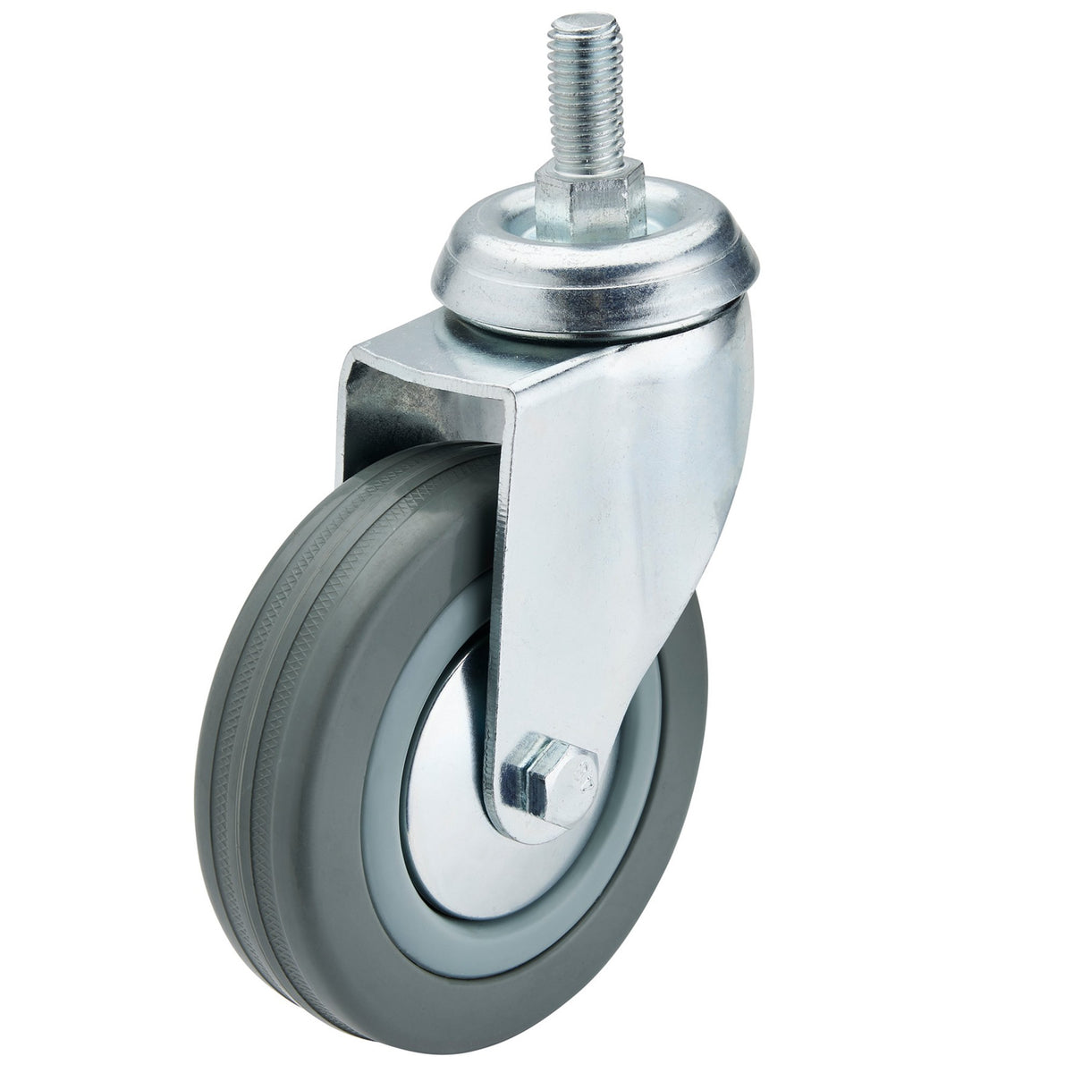DRAPER 100mm Dia. Swivel Bolt Fixing Rubber Castor - S.W.L 80Kg: Model No.602100B
