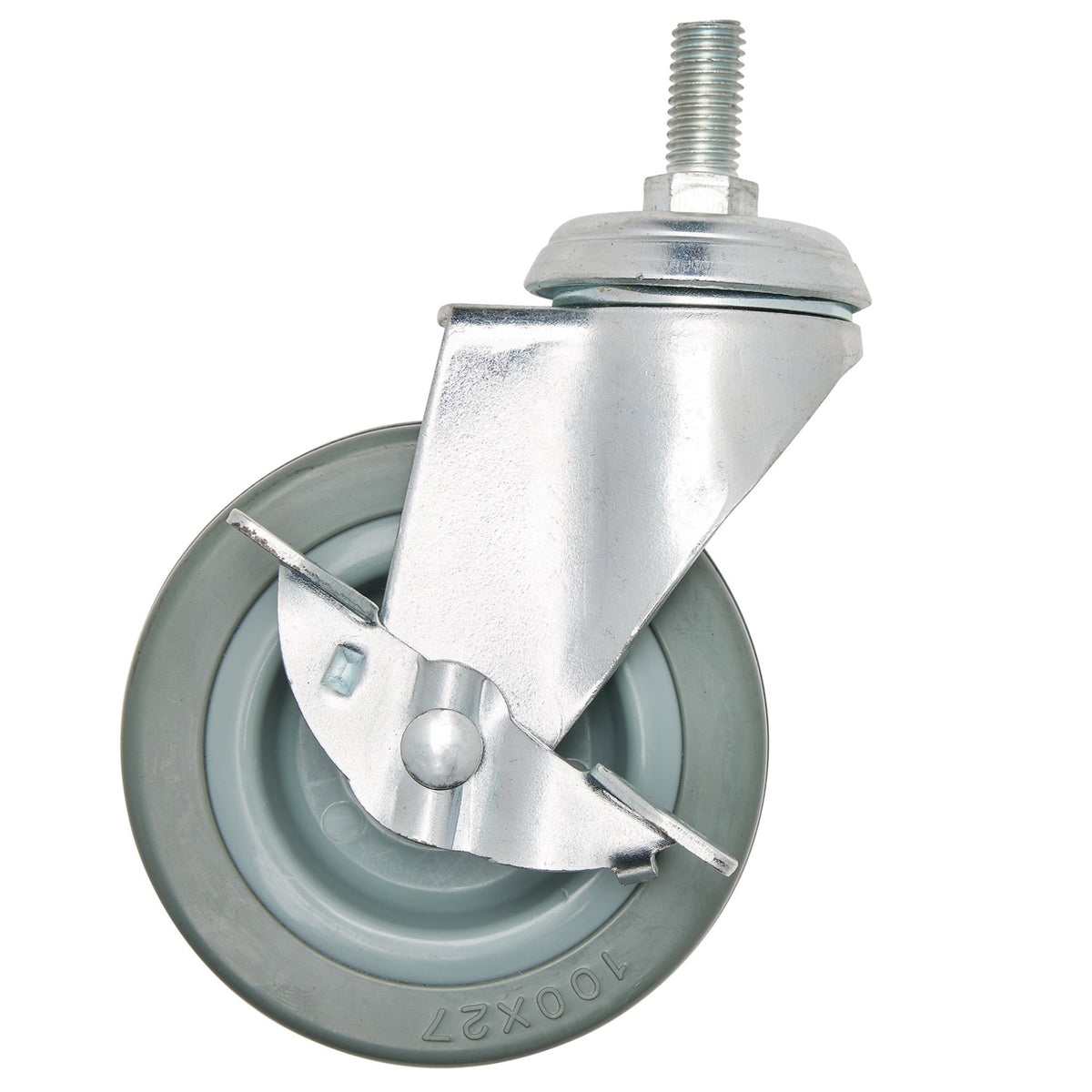 DRAPER 100mm Dia. Swivel Bolt Fixing Rubber Castor with Brake - S.W.L 80Kg: Model No.602100BB