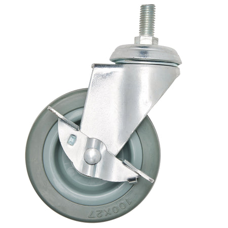 DRAPER 100mm Dia. Swivel Bolt Fixing Rubber Castor with Brake - S.W.L 80Kg: Model No.602100BB