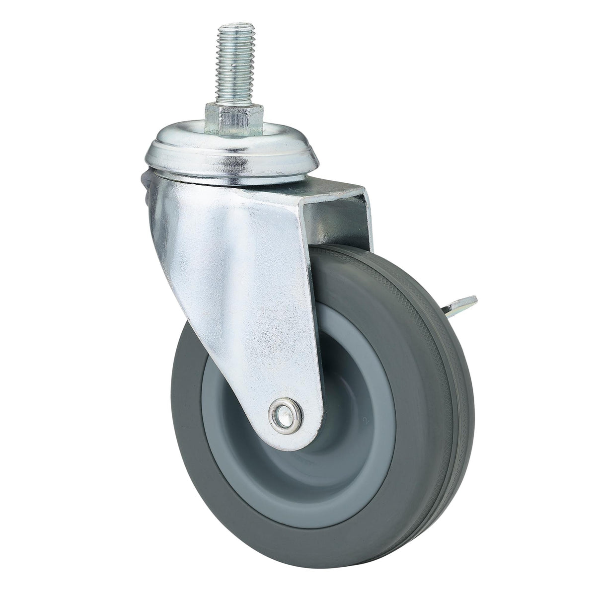 DRAPER 100mm Dia. Swivel Bolt Fixing Rubber Castor with Brake - S.W.L 80Kg: Model No.602100BB