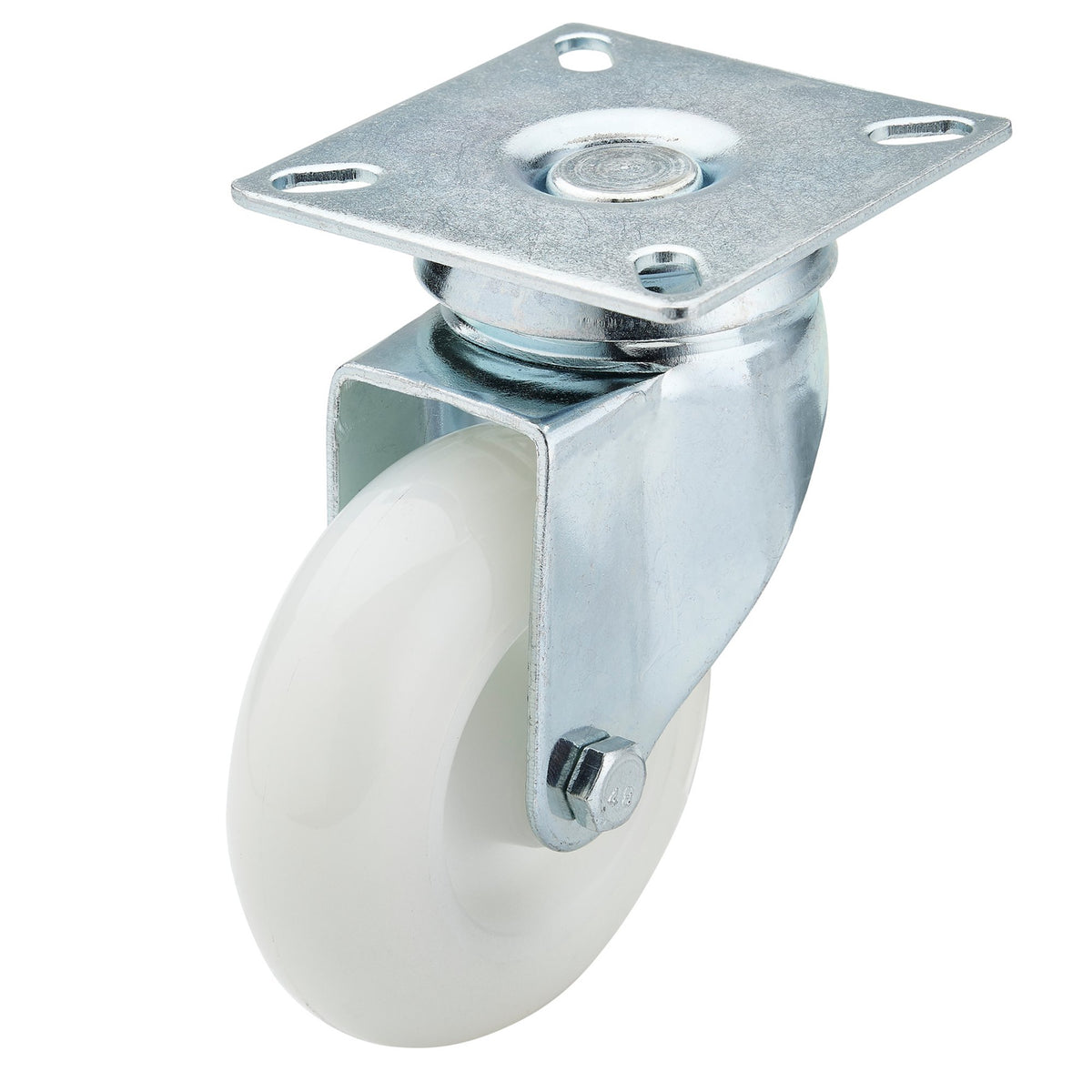 DRAPER 75mm Dia. Swivel Plate Fixing Nylon Wheel - S.W.L. 70Kg: Model No.60475P