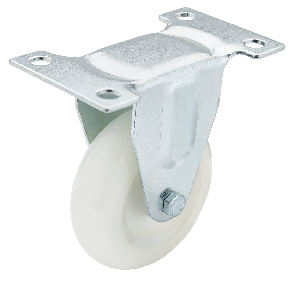 DRAPER 75mm Dia. Fixed Plate Fixing Nylon Wheel - S.W.L. 100Kg: Model No.60475F