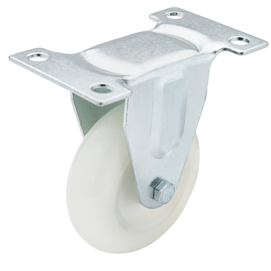 DRAPER 75mm Dia. Fixed Plate Fixing Nylon Wheel - S.W.L. 100Kg: Model No.60475F