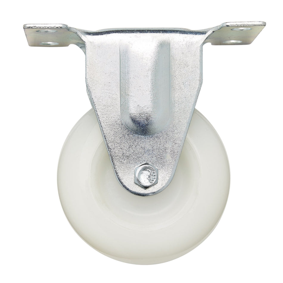 DRAPER 75mm Dia. Fixed Plate Fixing Nylon Wheel - S.W.L. 100Kg: Model No.60475F