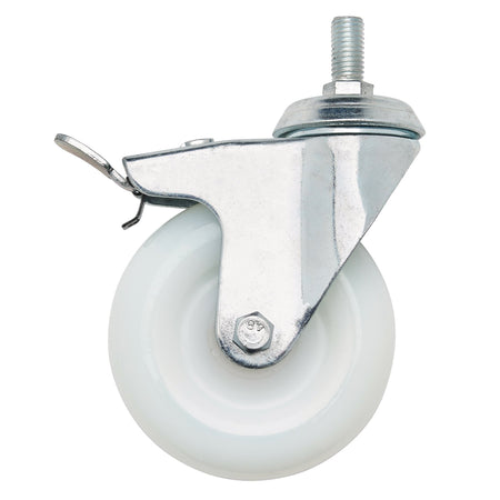 DRAPER 100mm Dia. Swivel Bolt Fixing Nylon Wheel with Brake - S.W.L. 125Kg: Model No.604100BB
